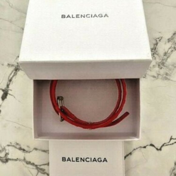Balenciaga Grommet Triple Wrap Leather Bracelet - Picture 3 of 7